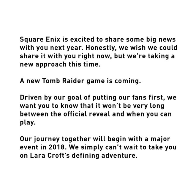 New Tomb Raider Game